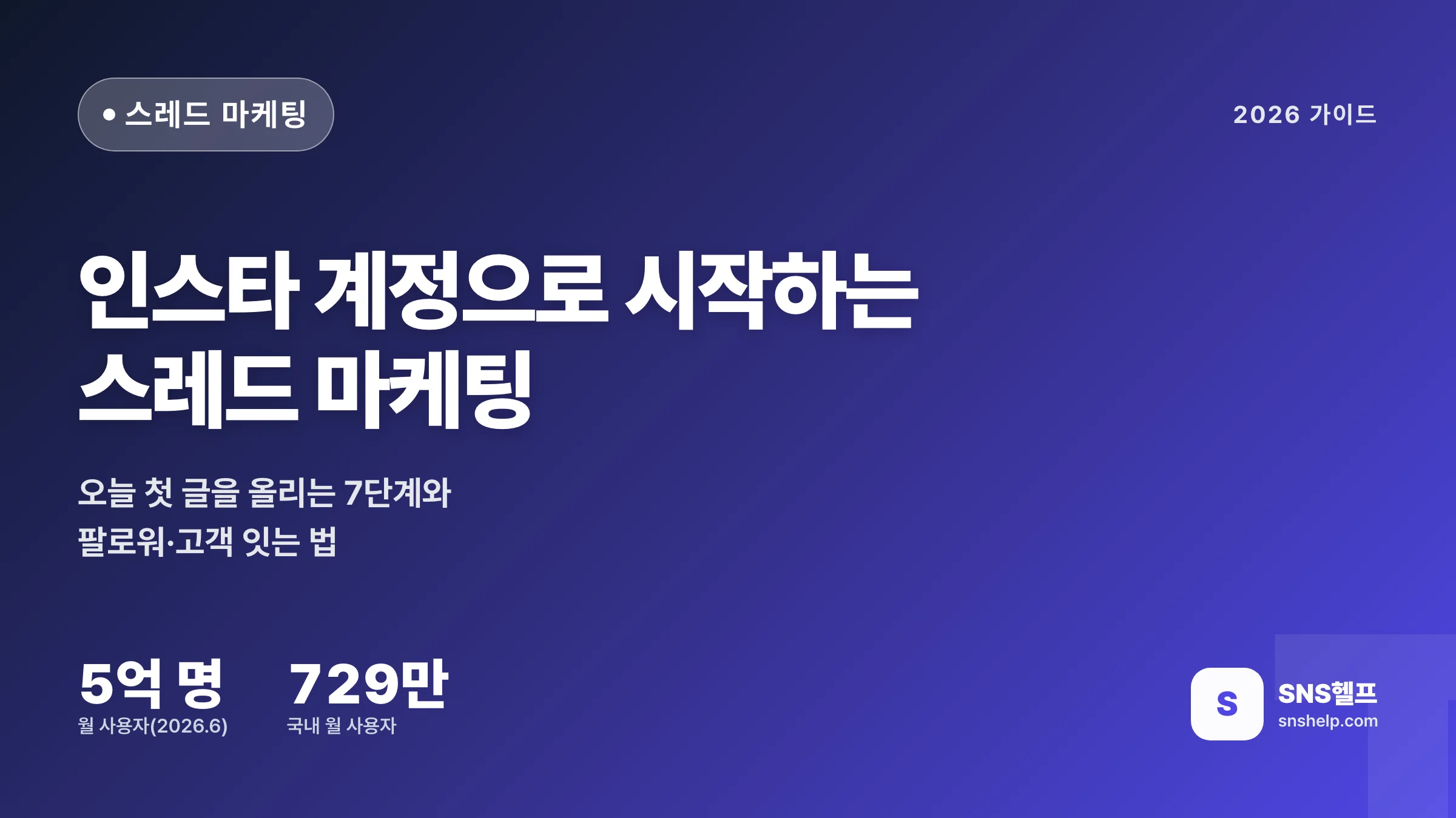 스레드 마케팅 — 2026 인스타 계정으로 시작하는 7단계와 팔로워·고객 잇는 법