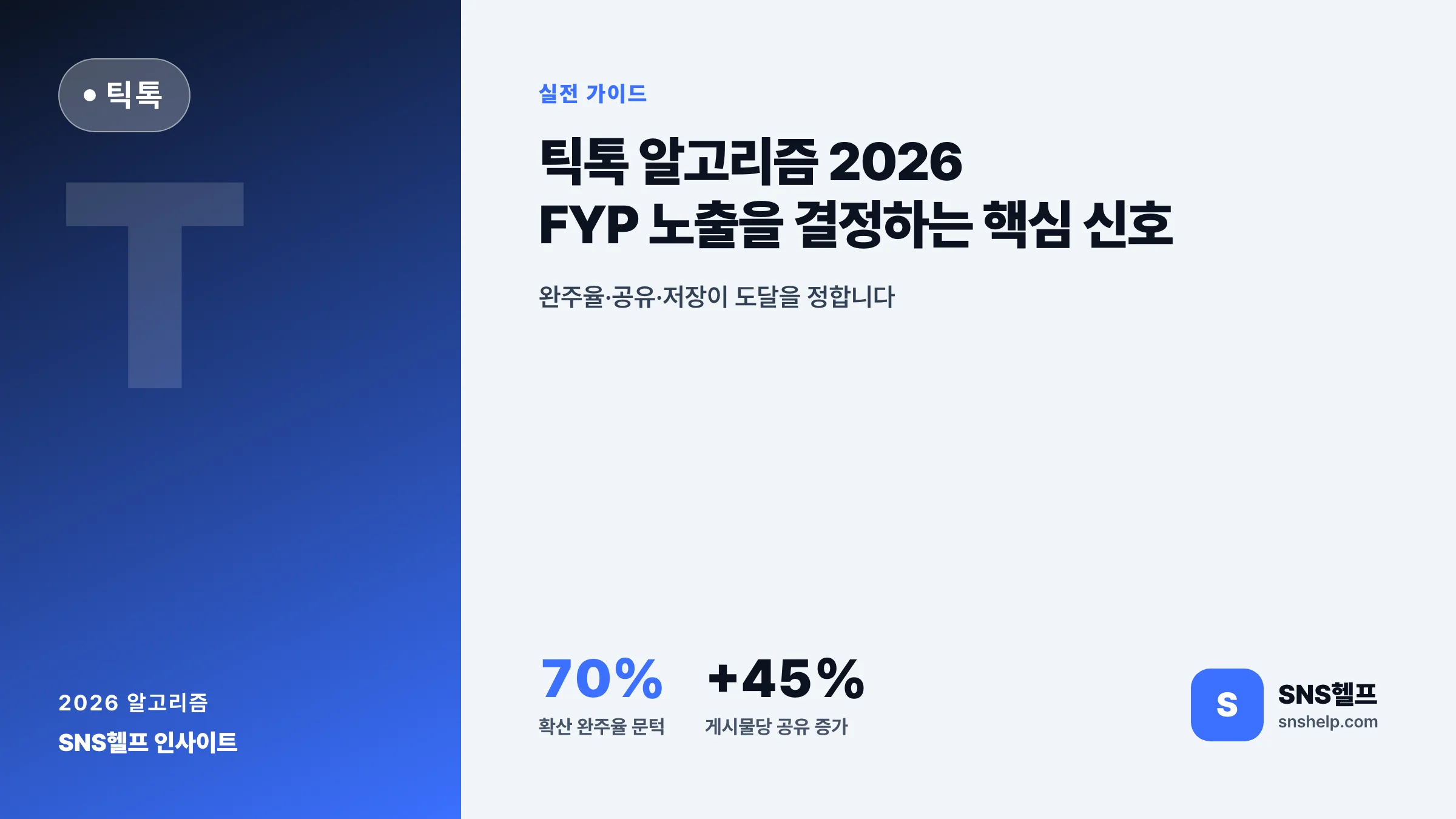 틱톡 알고리즘 2026 — FYP 노출·도달을 결정하는 핵심 신호와 7가지 운영 전략