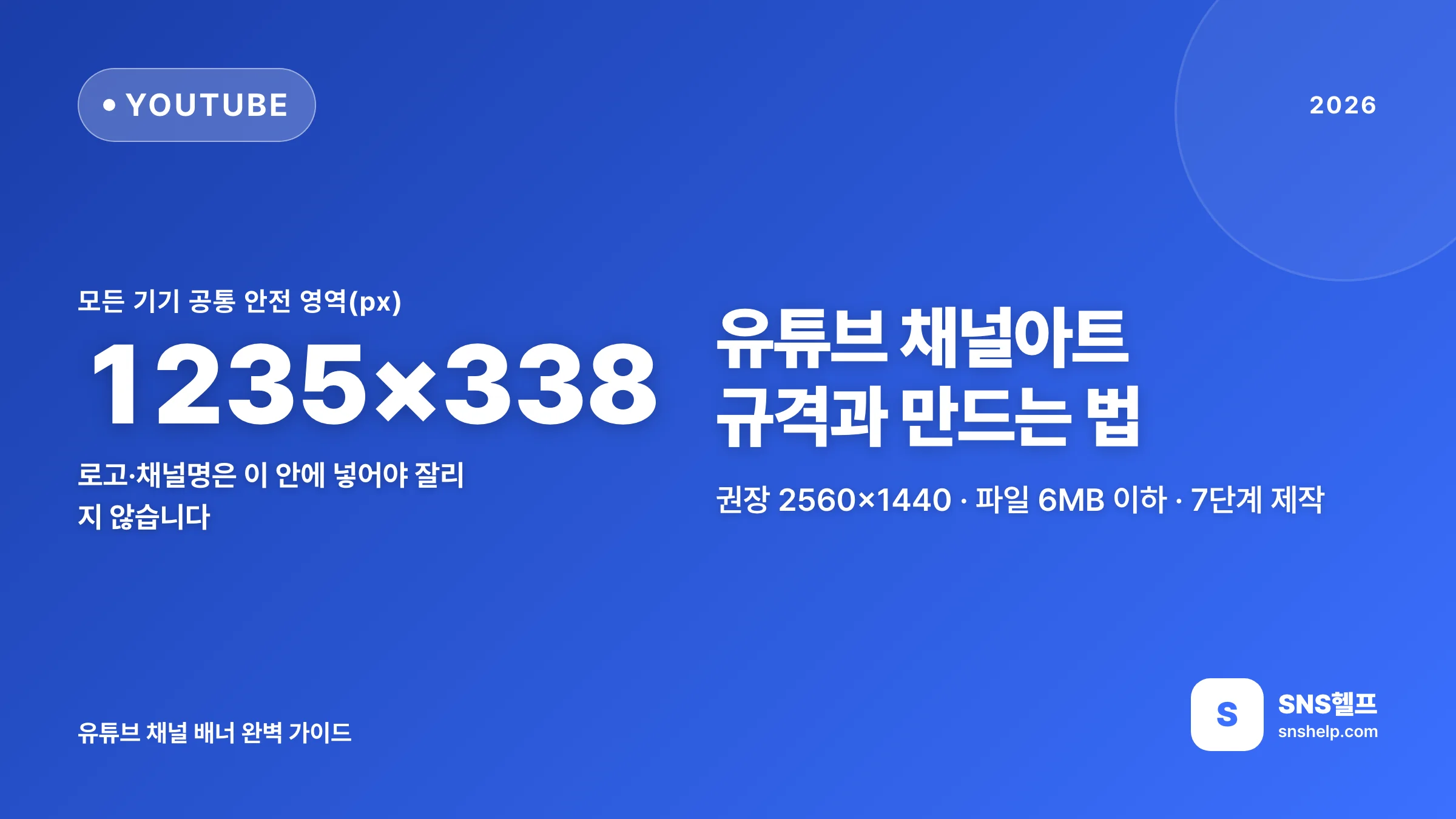 유튜브 채널아트 — 2026 규격·안전 영역과 만드는 법 7단계, 구독으로 잇는 첫인상